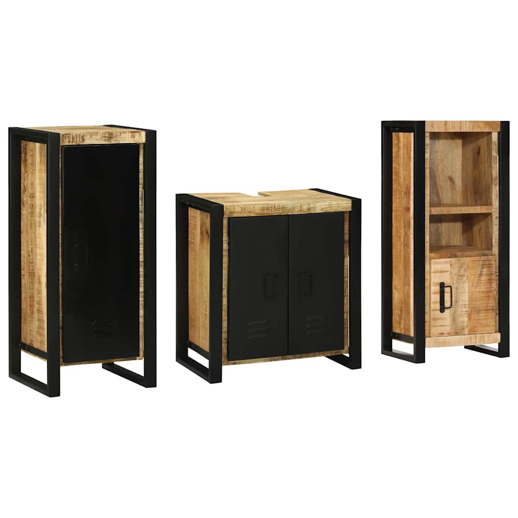 Set di mobili per il bagno 3 pcs Legno di mango massello