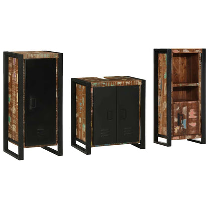 Set di mobili per il bagno 3 pcs Legno Recuperato Massello