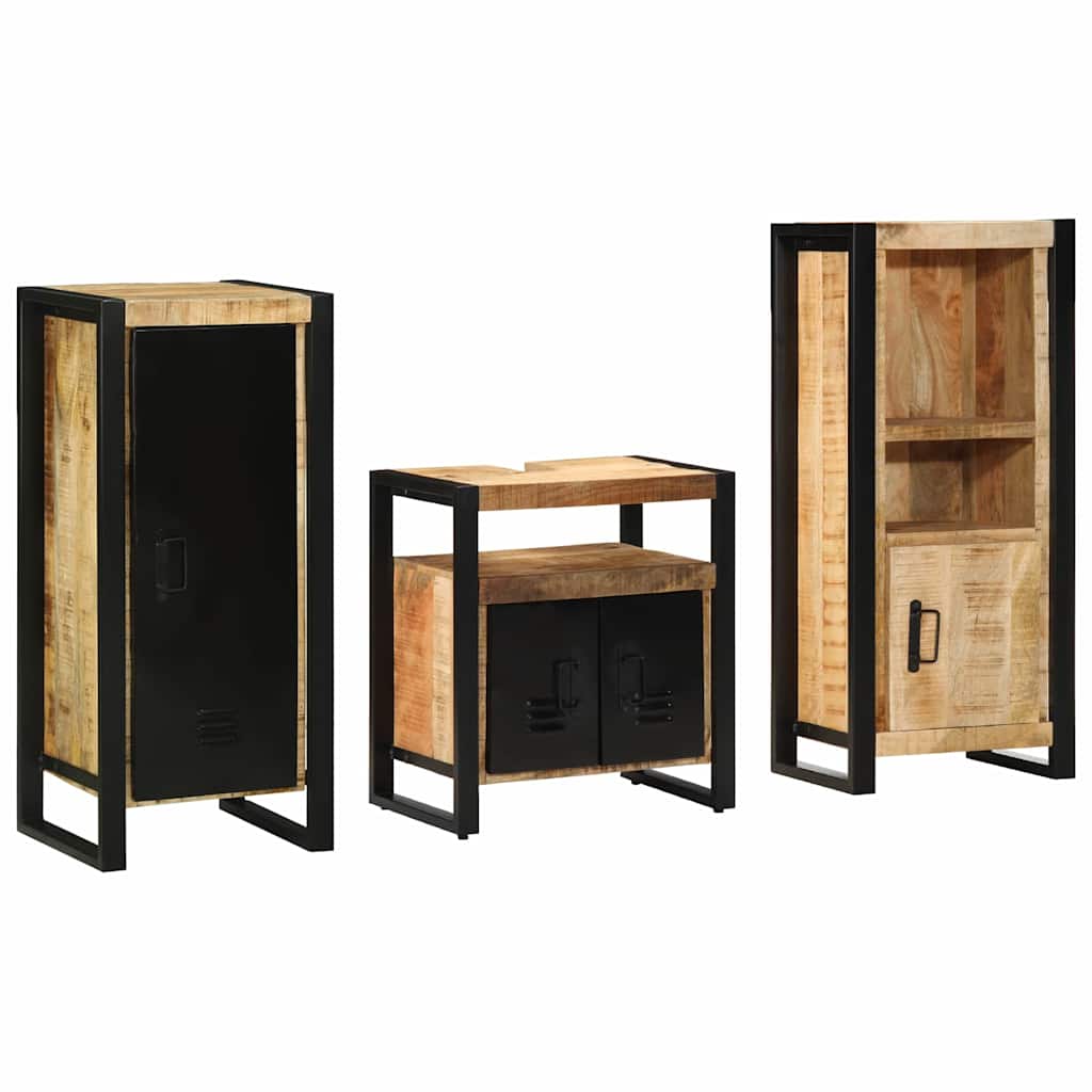 Set di mobili per il bagno 3 pcs Legno di mango massello