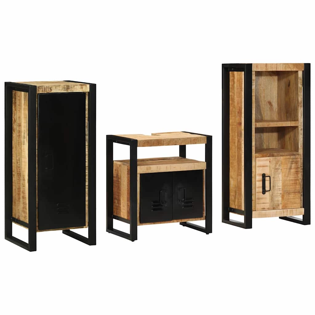 Set di mobili per il bagno 3 pcs Legno di mango massello
