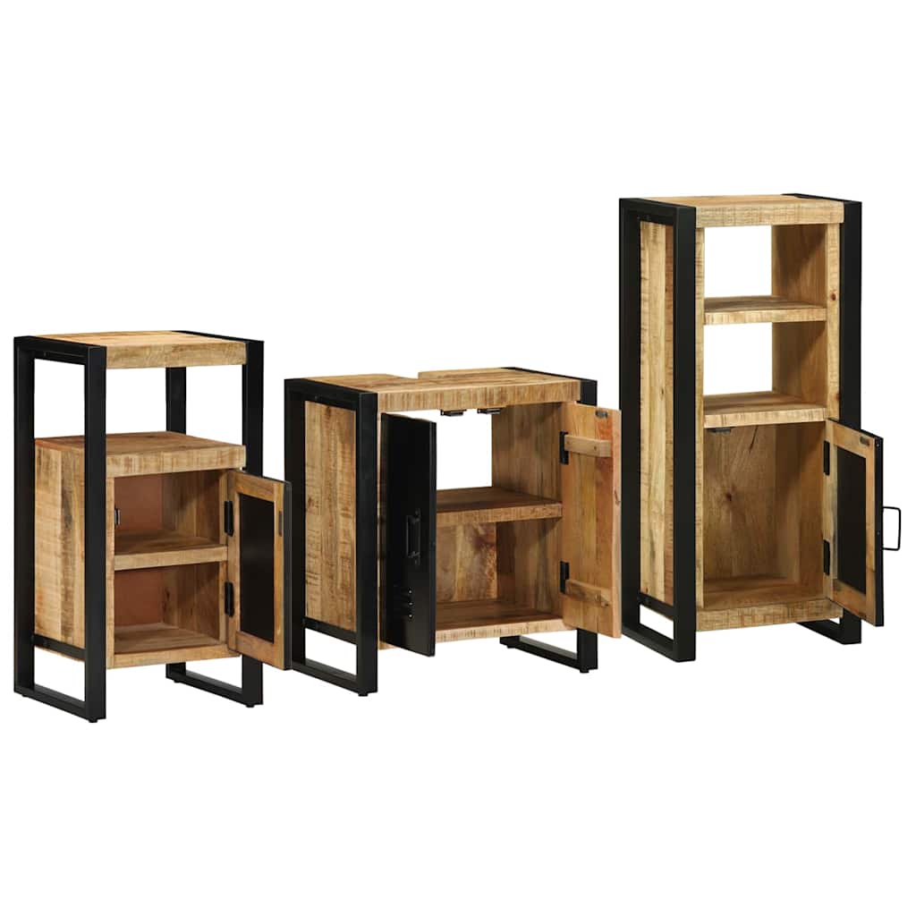 Set di mobili per il bagno 3 pcs Legno di mango massello