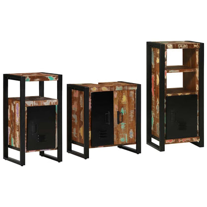 Set di mobili per il bagno 3 pcs Legno Recuperato Massello