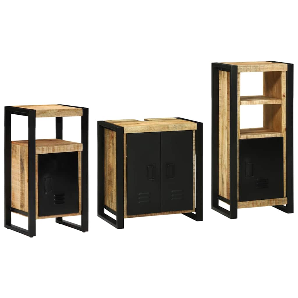 Set di mobili per il bagno 3 pcs Legno di mango massello