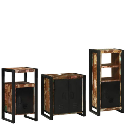 Set di mobili per il bagno 3 pcs Legno Recuperato Massello