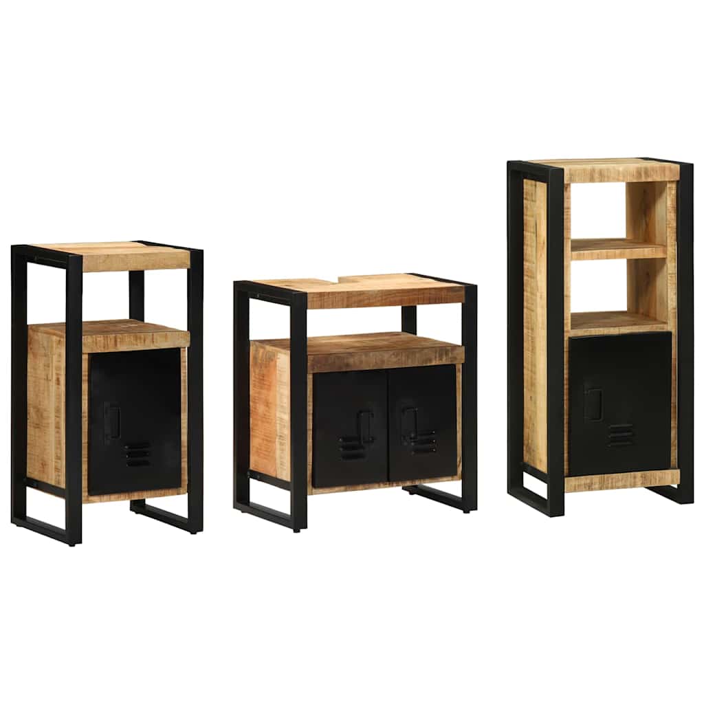 Set di mobili per il bagno 3 pcs Legno di mango massello