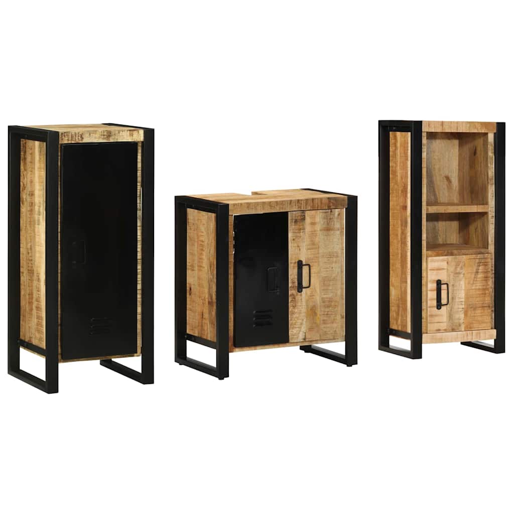 Set di mobili per il bagno 3 pcs Legno di mango massello