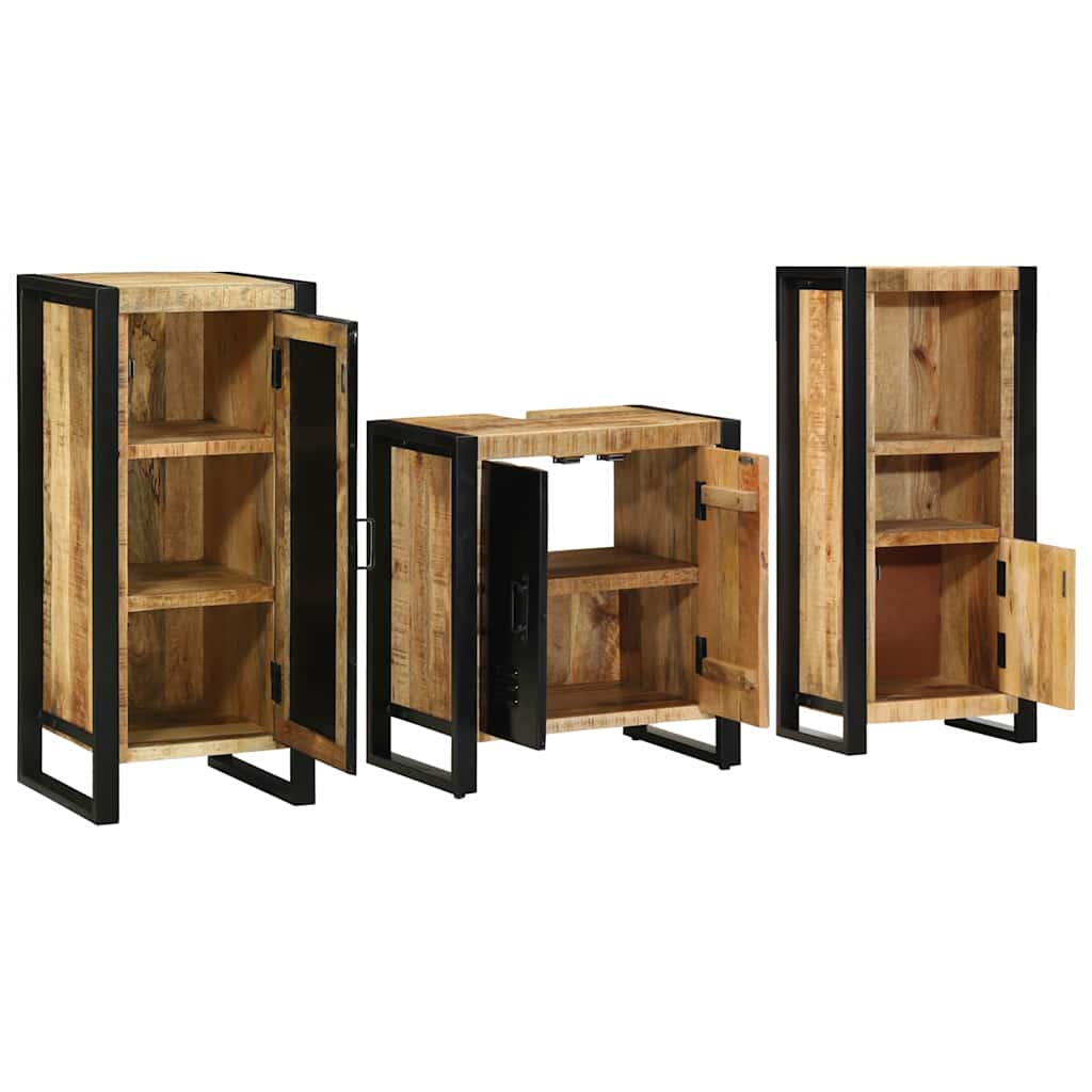 Set di mobili per il bagno 3 pcs Legno di mango massello
