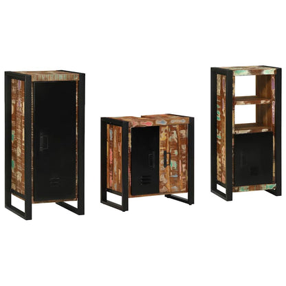 Set di mobili per il bagno 3 pcs Legno Recuperato Massello