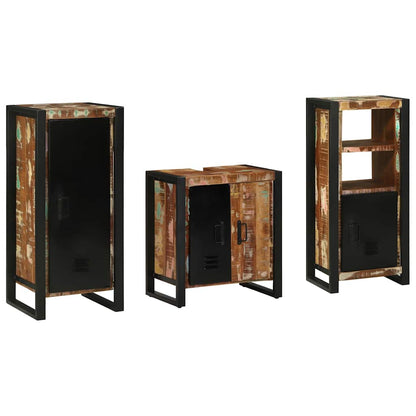 Set di mobili per il bagno 3 pcs Legno Recuperato Massello