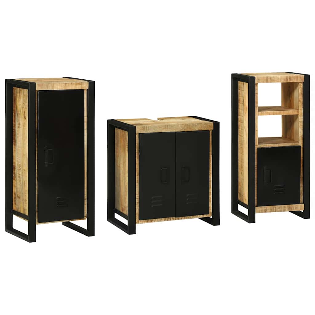 Set di mobili per il bagno 3 pcs Legno di mango massello
