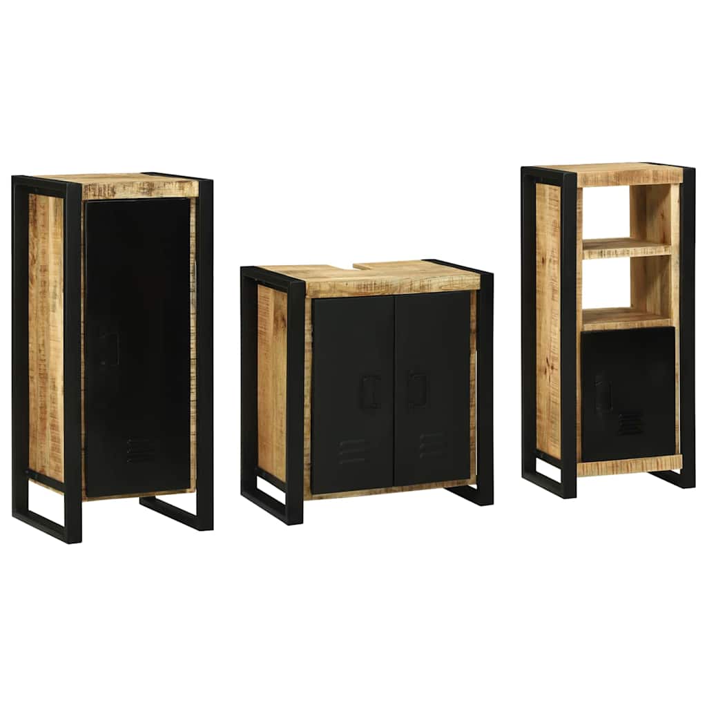Set di mobili per il bagno 3 pcs Legno di mango massello