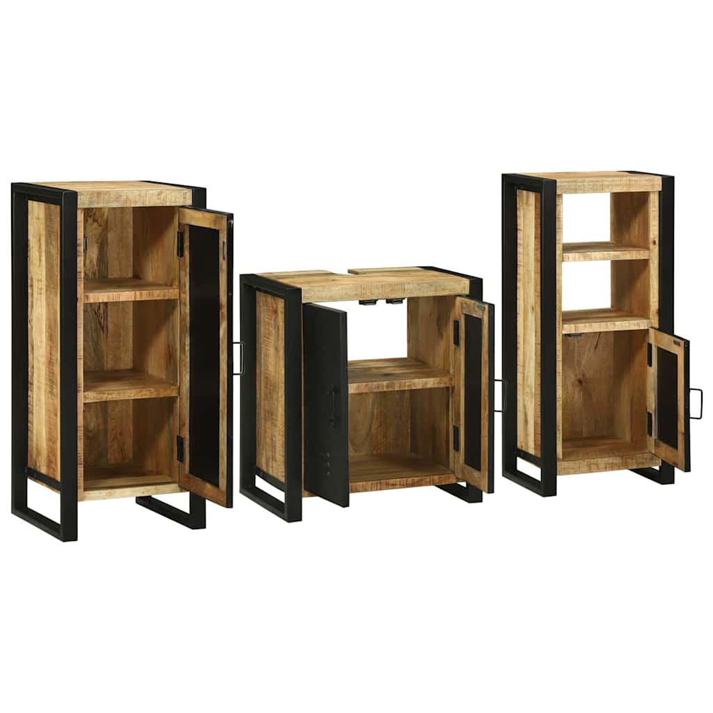 Set di mobili per il bagno 3 pcs Legno di mango massello