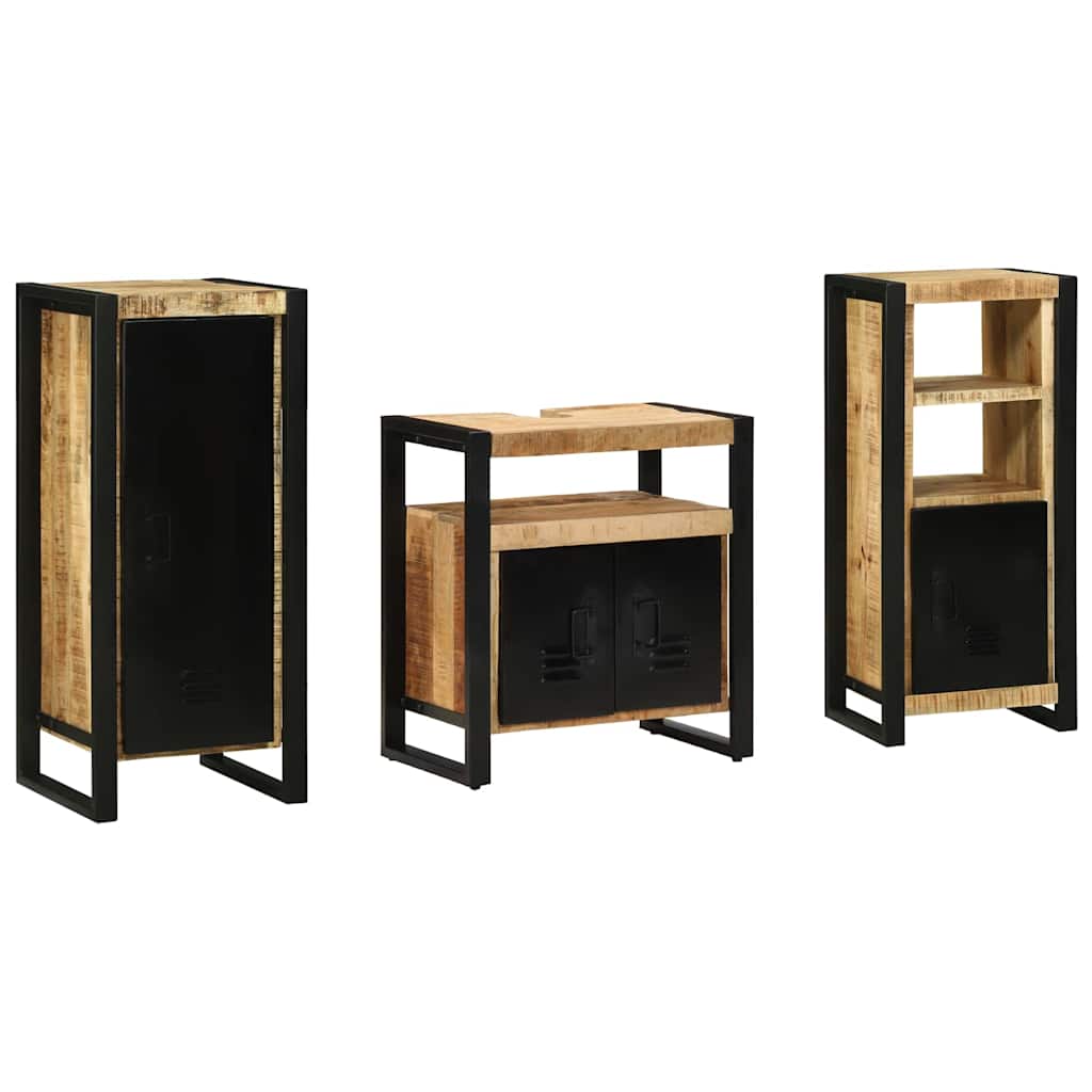 Set di mobili per il bagno 3 pcs Legno di mango massello