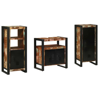 Set di mobili per il bagno 3 pcs Legno Recuperato Massello