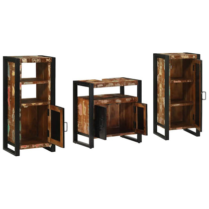 Set di mobili per il bagno 3 pcs Legno Recuperato Massello