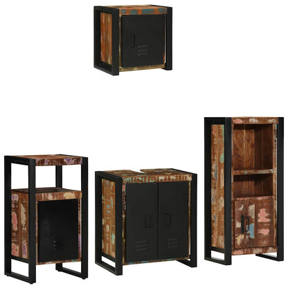 Set di mobili per il bagno 4 pcs Legno Recuperato Massello