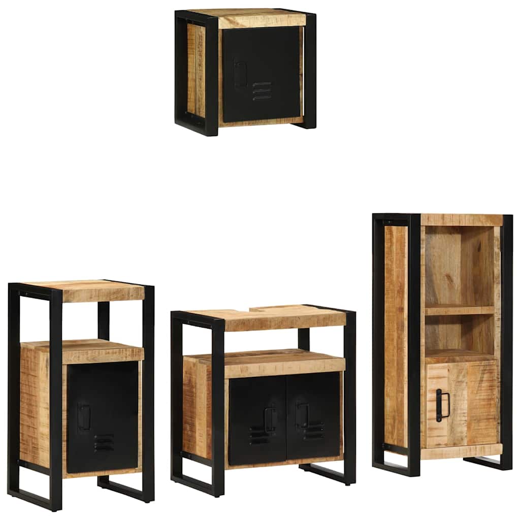 Set di mobili per il bagno 4 pcs Legno di mango massello
