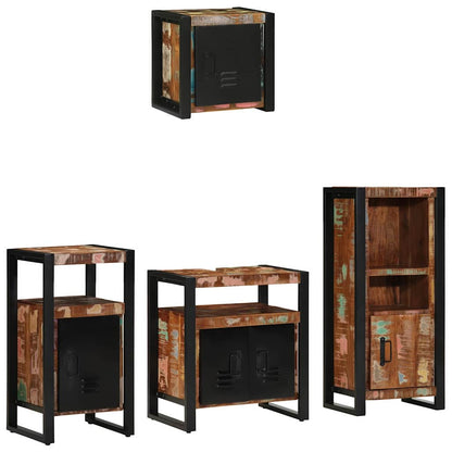 Set di mobili per il bagno 4 pcs Legno Recuperato Massello