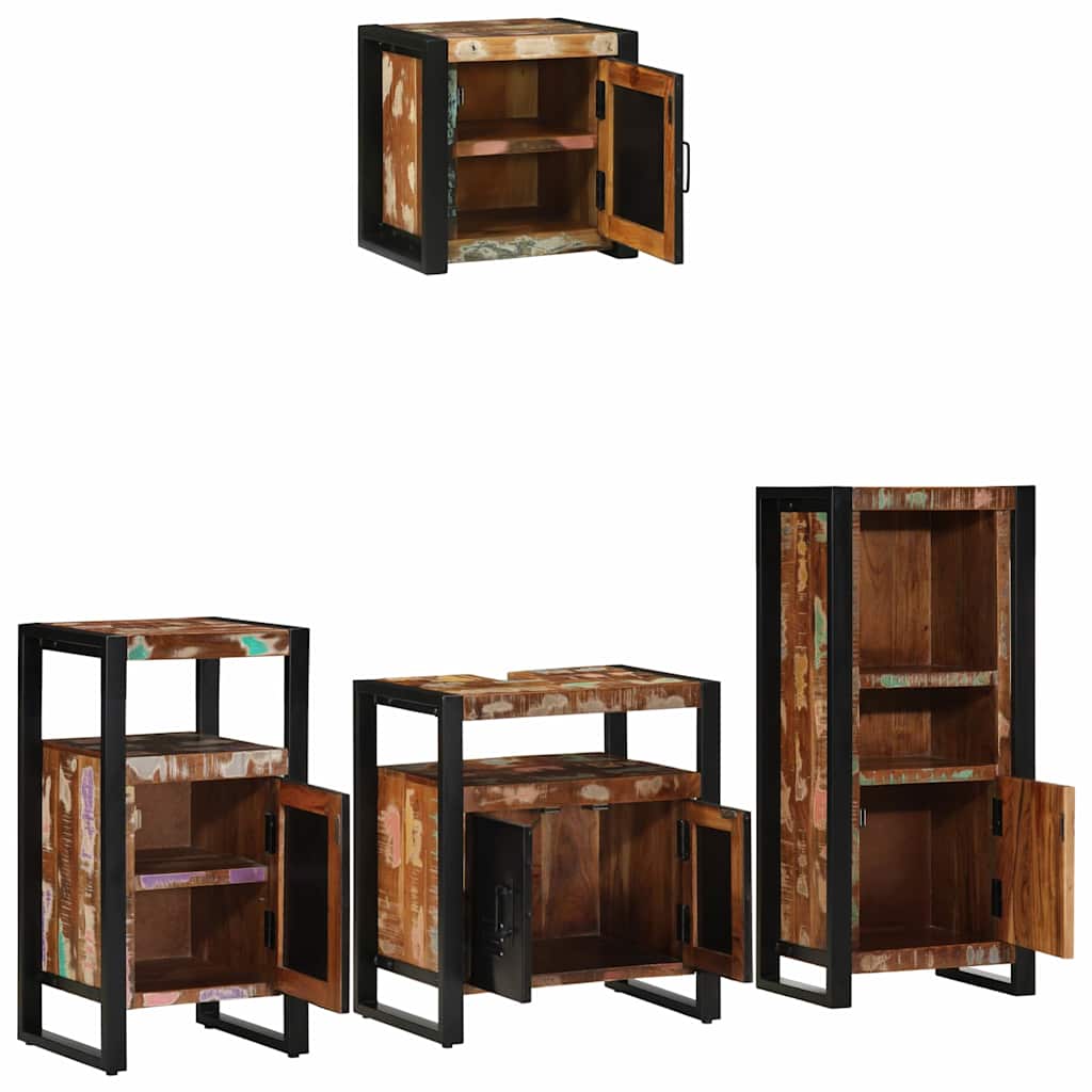 Set di mobili per il bagno 4 pcs Legno Recuperato Massello