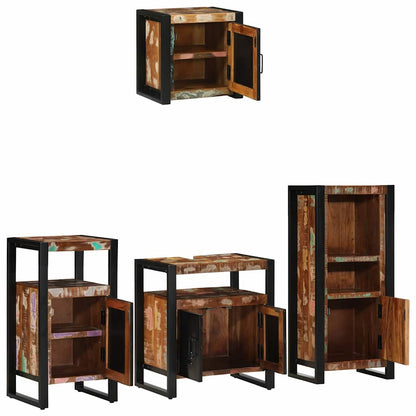 Set di mobili per il bagno 4 pcs Legno Recuperato Massello