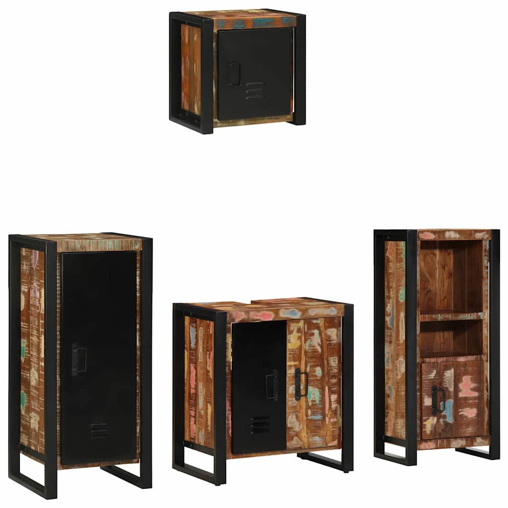 Set di mobili per il bagno 4 pcs Legno Recuperato Massello