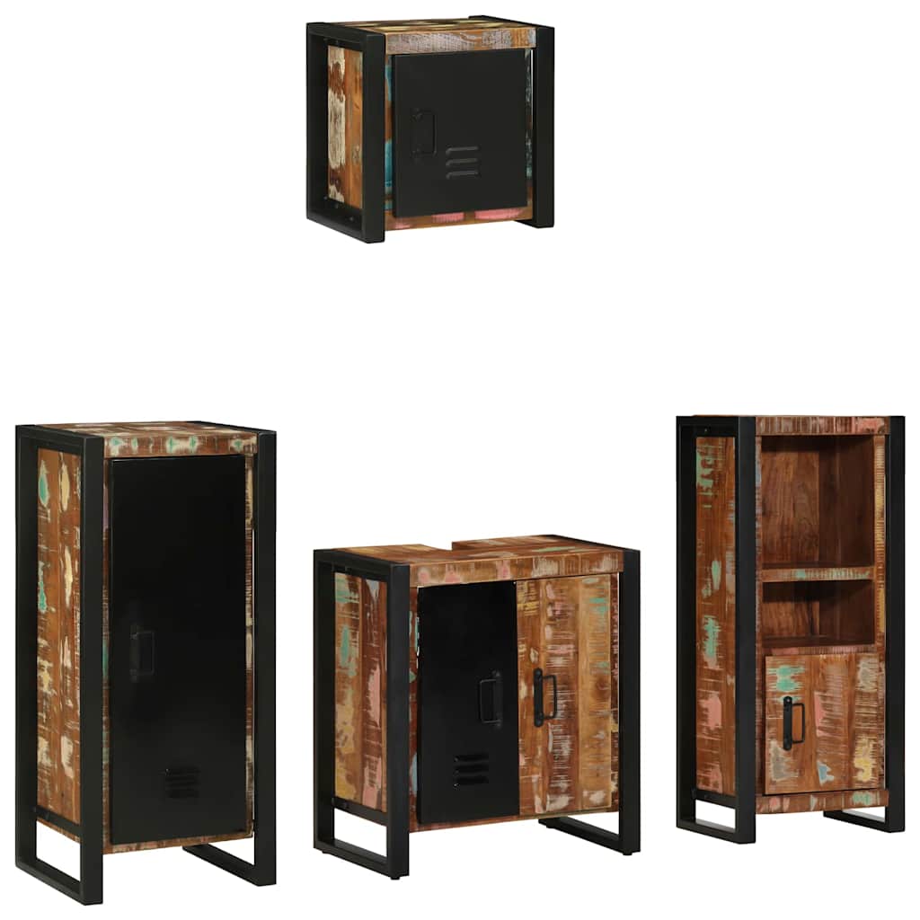 Set di mobili per il bagno 4 pcs Legno Recuperato Massello