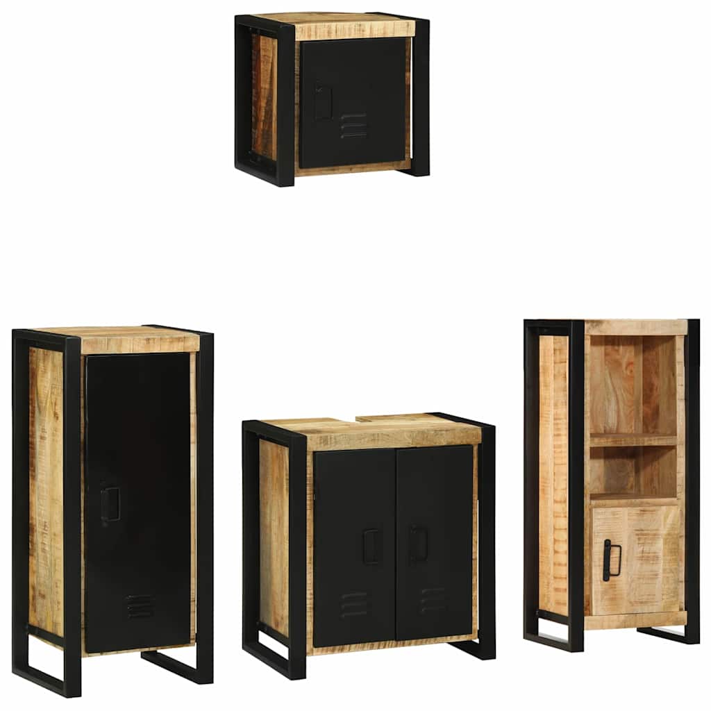 Set di mobili per il bagno 4 pcs Legno di mango massello