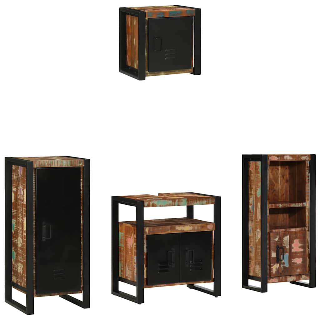 Set di mobili per il bagno 4 pcs Legno Recuperato Massello