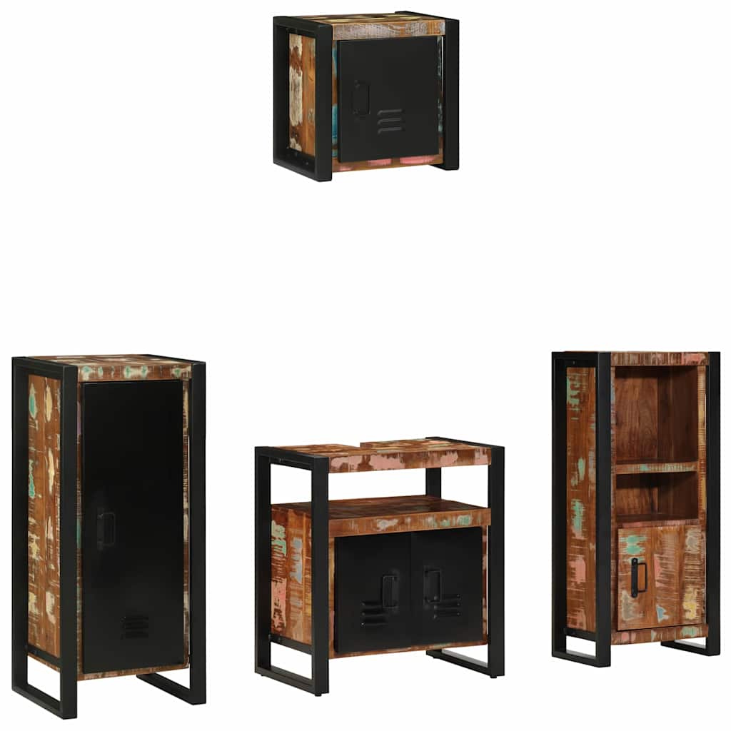 Set di mobili per il bagno 4 pcs Legno Recuperato Massello
