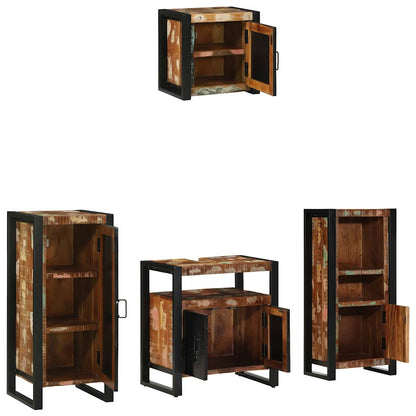 Set di mobili per il bagno 4 pcs Legno Recuperato Massello