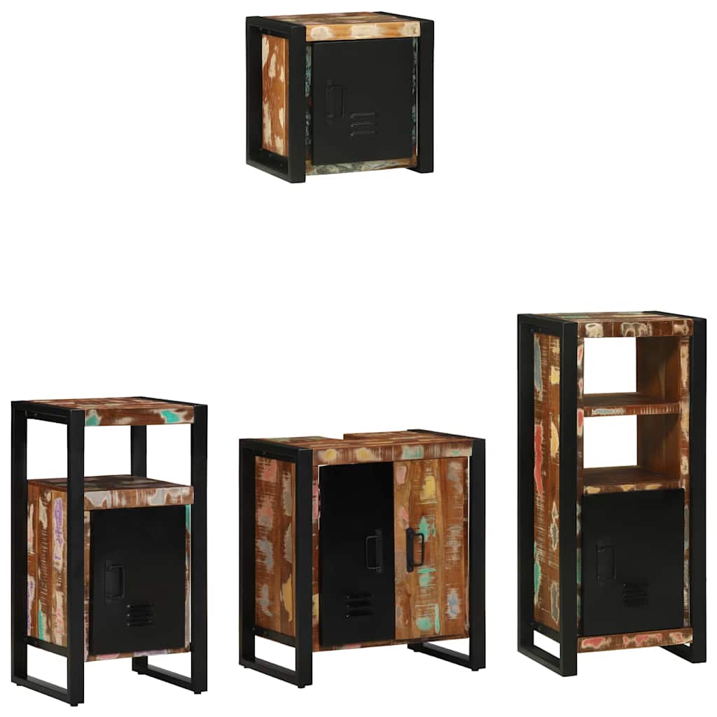 Set di mobili per il bagno 4 pcs Legno Recuperato Massello
