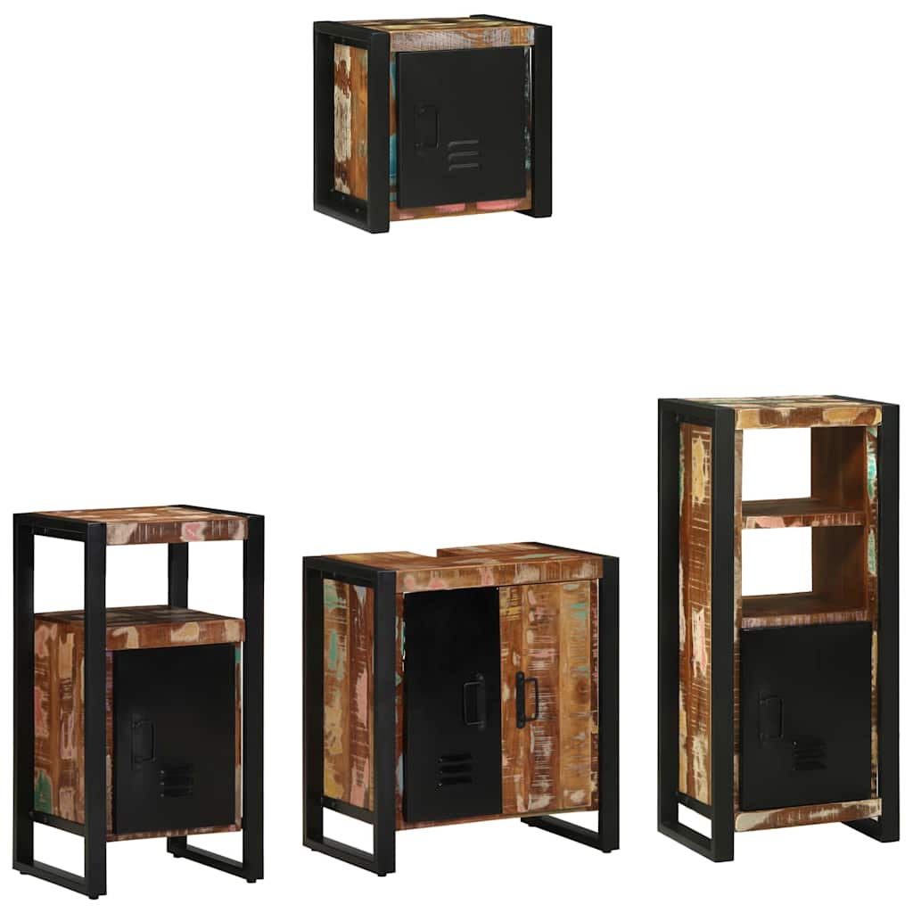 Set di mobili per il bagno 4 pcs Legno Recuperato Massello