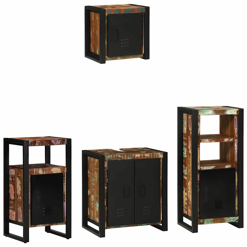 Set di mobili per il bagno 4 pcs Legno Recuperato Massello