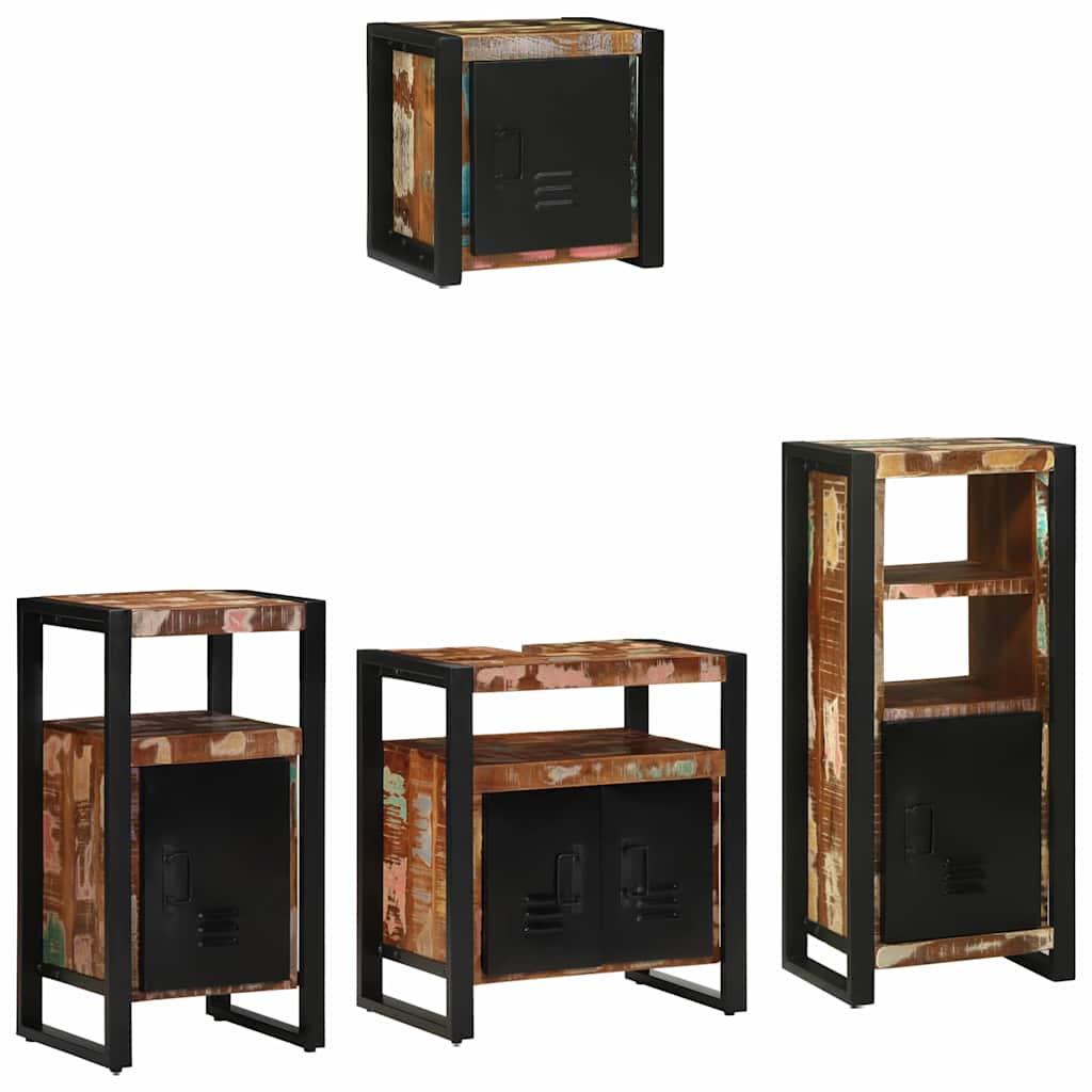 Set di mobili per il bagno 4 pcs Legno Recuperato Massello