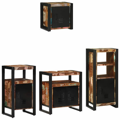 Set di mobili per il bagno 4 pcs Legno Recuperato Massello