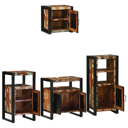Set di mobili per il bagno 4 pcs Legno Recuperato Massello