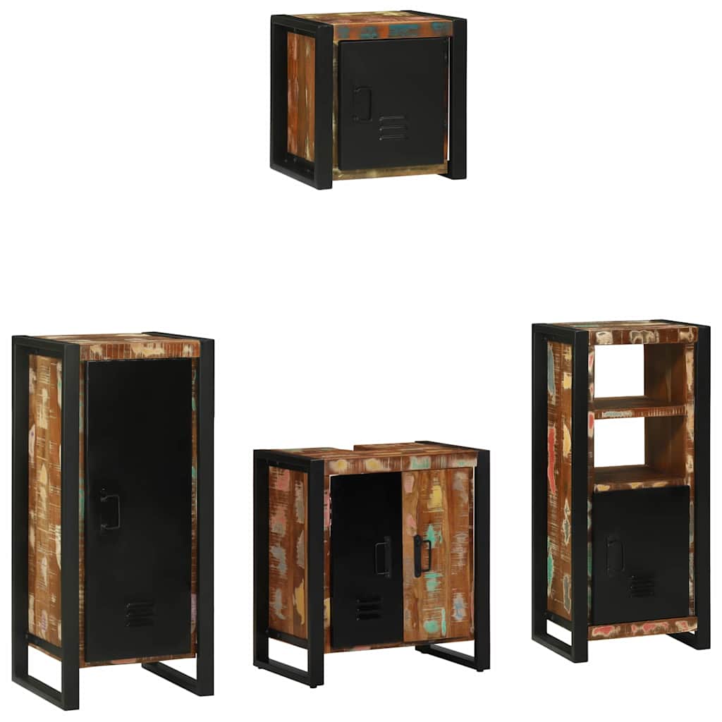 Set di mobili per il bagno 4 pcs Legno Recuperato Massello