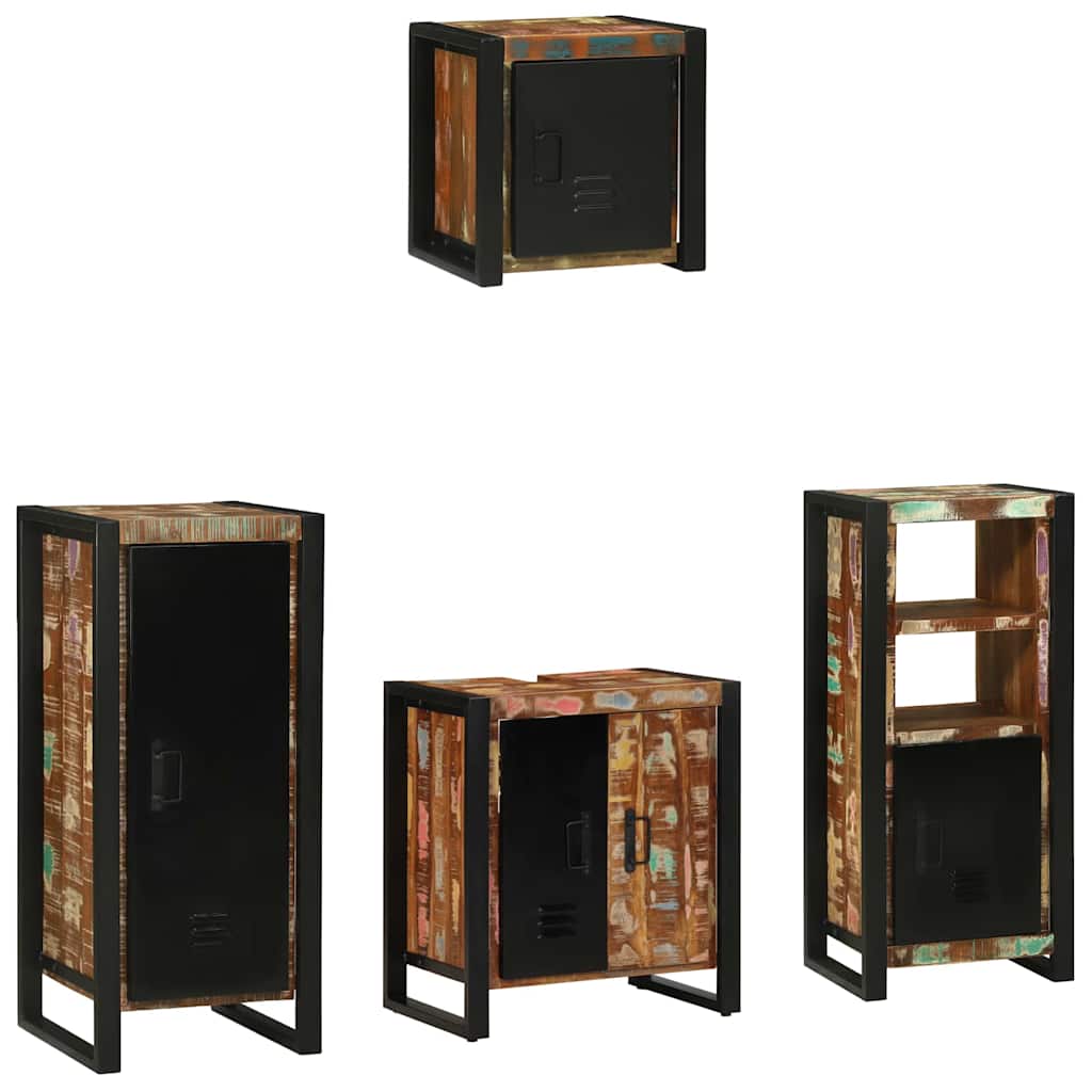 Set di mobili per il bagno 4 pcs Legno Recuperato Massello
