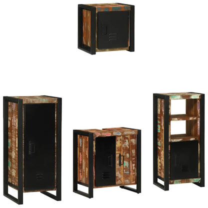 Set di mobili per il bagno 4 pcs Legno Recuperato Massello