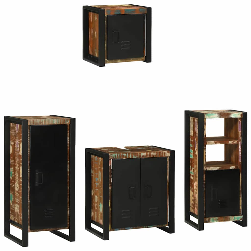 Set di mobili per il bagno 4 pcs Legno Recuperato Massello