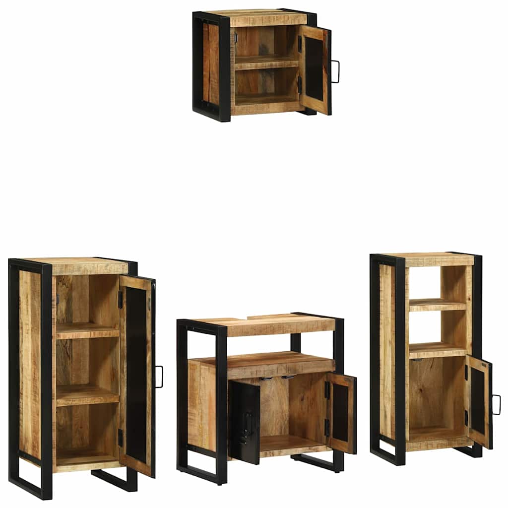 Set di mobili per il bagno 4 pcs Legno di mango massello