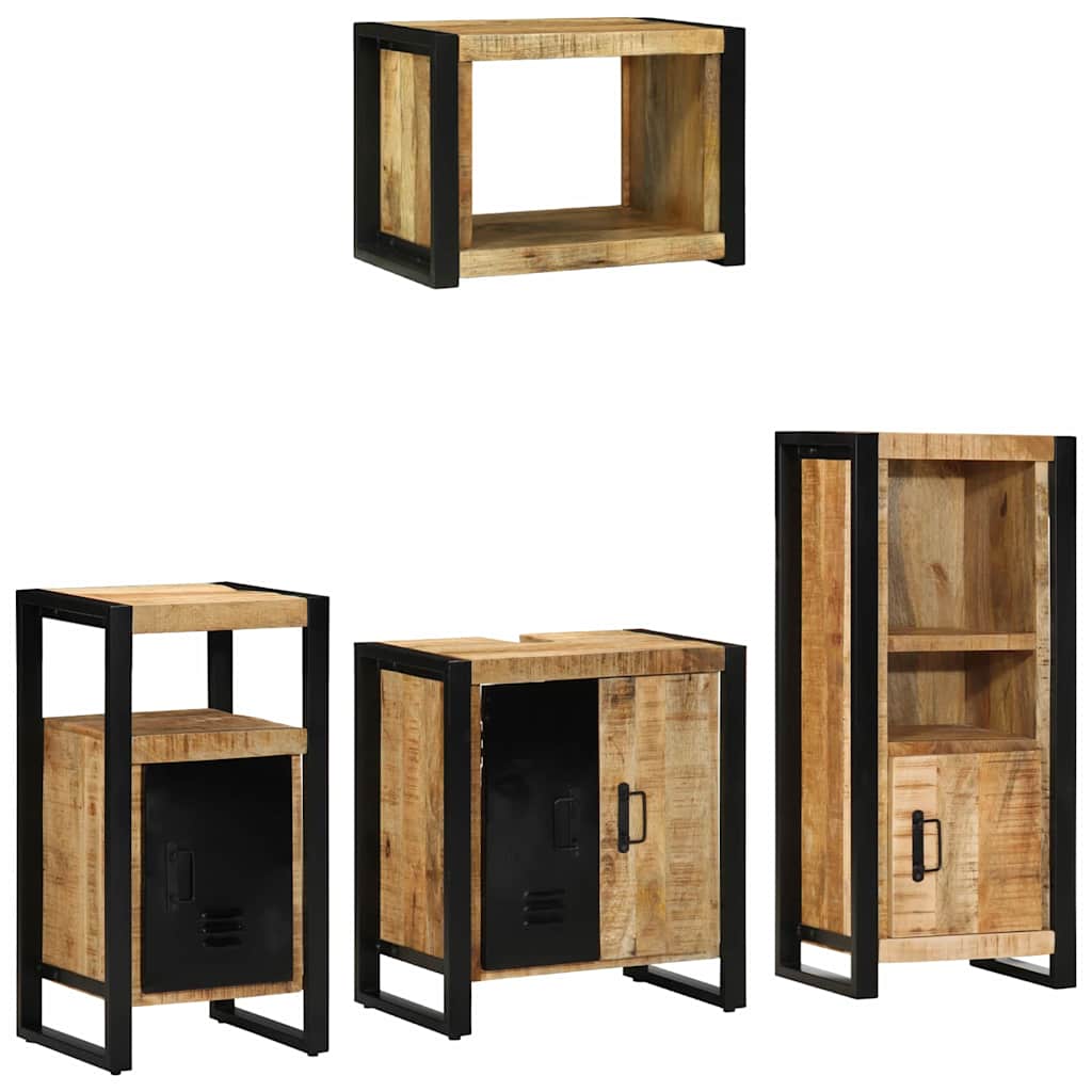 Set di mobili per il bagno 4 pcs Legno di mango massello