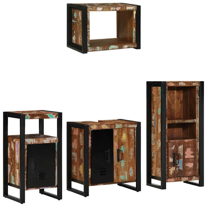 Set di mobili per il bagno 4 pcs Legno Recuperato Massello