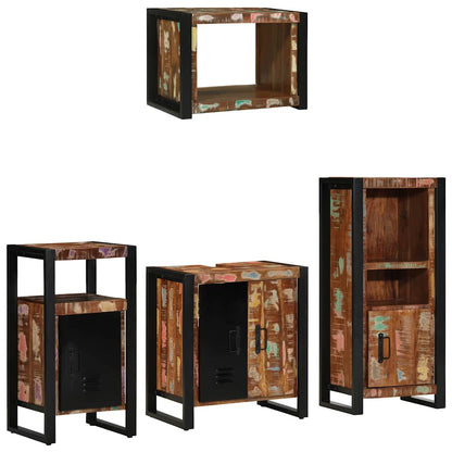 Set di mobili per il bagno 4 pcs Legno Recuperato Massello