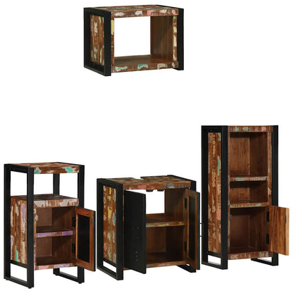 Set di mobili per il bagno 4 pcs Legno Recuperato Massello