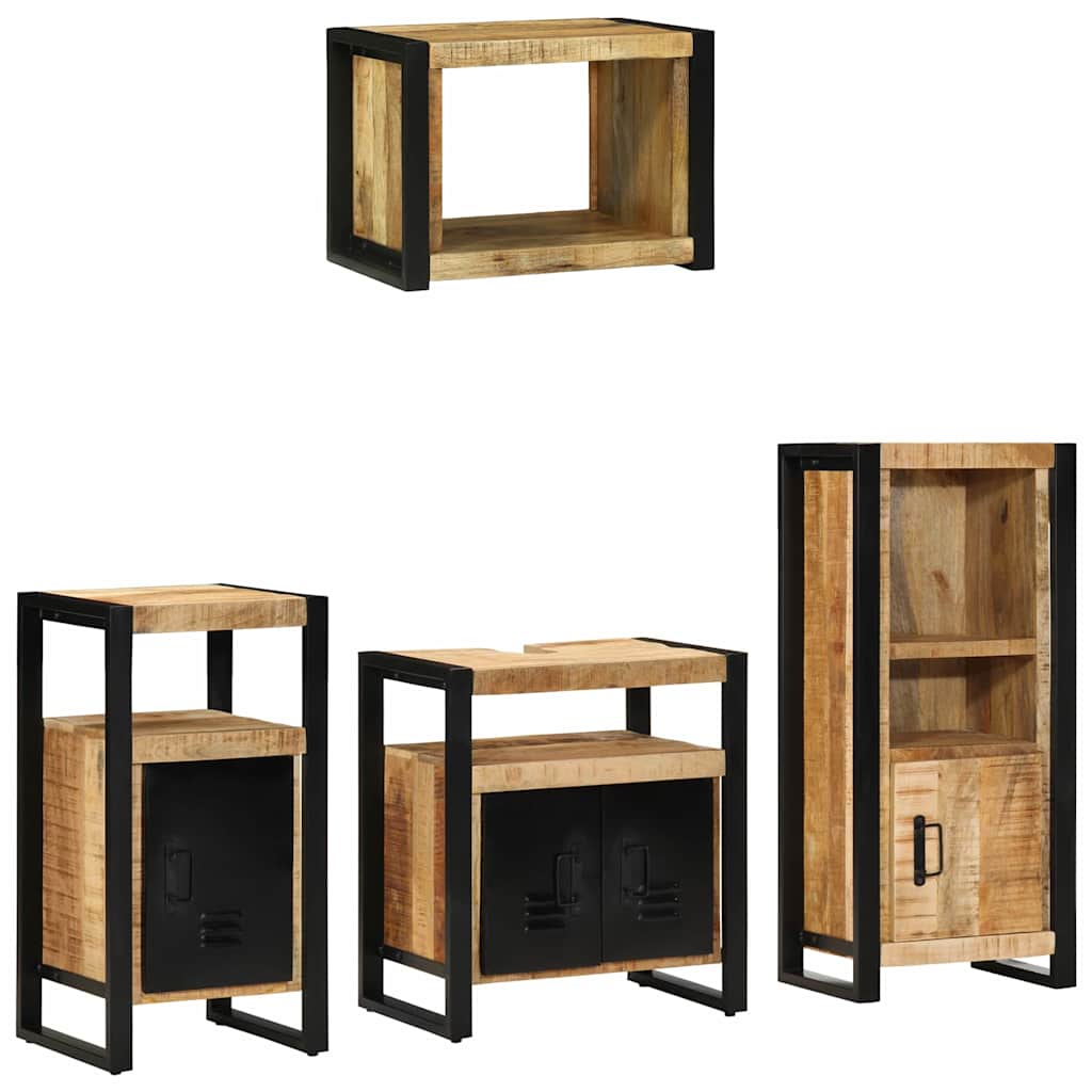 Set di mobili per il bagno 4 pcs Legno di mango massello
