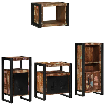 Set di mobili per il bagno 4 pcs Legno Recuperato Massello