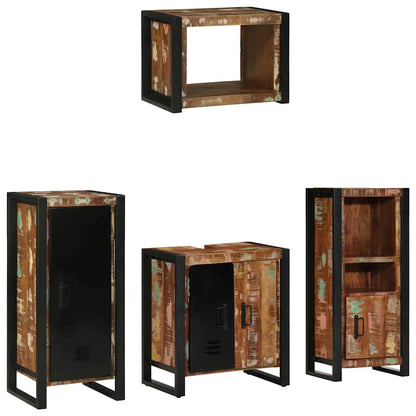 Set di mobili per il bagno 4 pcs Legno Recuperato Massello