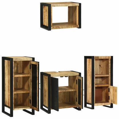 Set di mobili per il bagno 4 pcs Legno Recuperato Massello