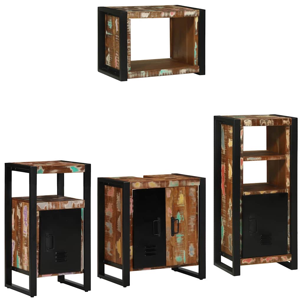 Set di mobili per il bagno 4 pcs Legno Recuperato Massello